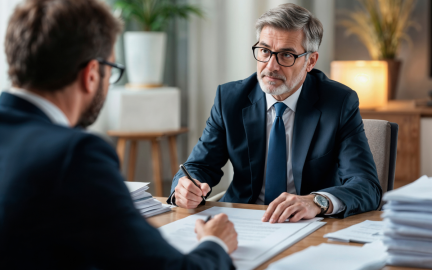 Attorneys reviewing personal injury case documents at a conference table