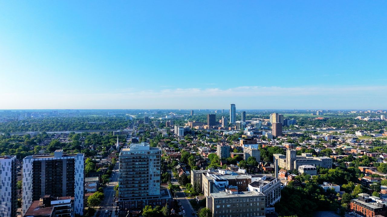Aerial view of Hackensack, NJ skyline
