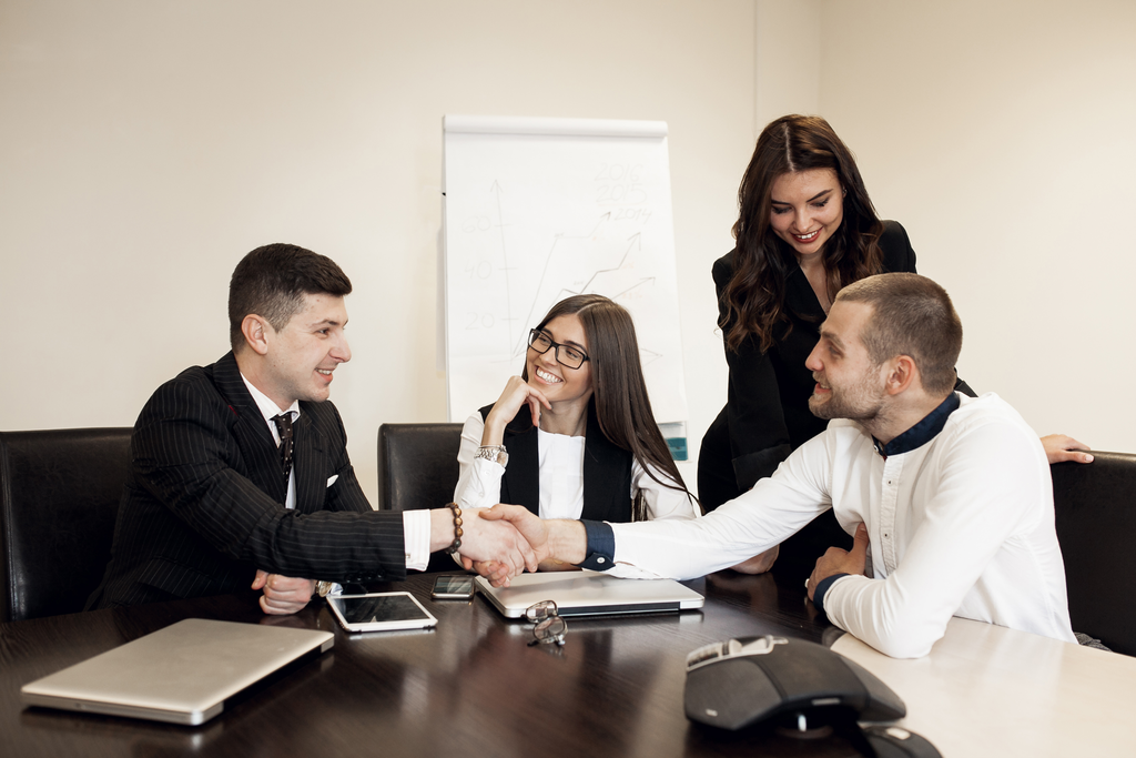 Attorneys meeting around a conference table